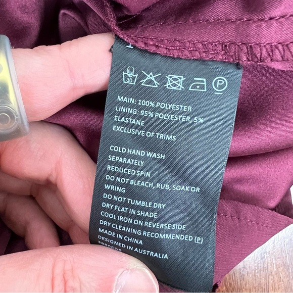 Bardot Versailles Lace Overlay Midi Dress Burgundy Red Size 4 / XS - Picture 7 of 9